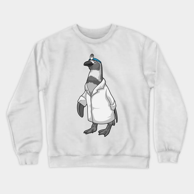 Penguin as Doctor with Doctor's coat Crewneck Sweatshirt by Markus Schnabel